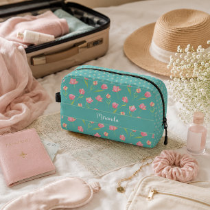 Trousse De Toilette Fleurs Aquarelles Roses Personnalisées