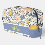 Trousse De Toilette Fleurs blanches en bleu (Coin droit)