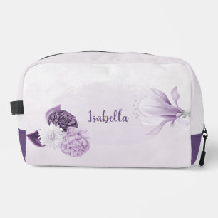 Trousse De Toilette fleurs blanches violettes romantique