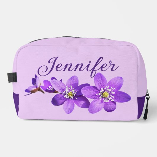 Trousse De Toilette Fleurs de Hepatica violettes Nom Violet clair (Recto)