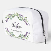 Trousse De Toilette Fleurs de lavande nom de verdure monogramme (Coin droit)