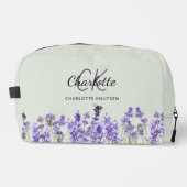 Trousse De Toilette Fleurs de lavande sauge nom vert monogramme (Recto)