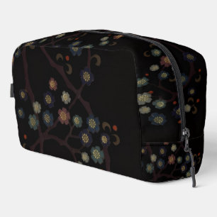 Trousse De Toilette Fleurs multicolores sur fond noir