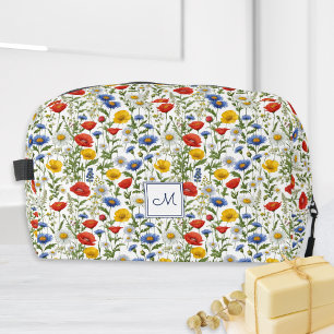 Trousse De Toilette Fleurs Sauvages Colorées Monogramme Floral Botaniq