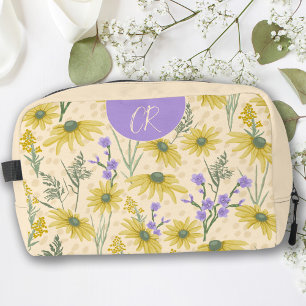 Trousse De Toilette Fleurs sauvages jaunes et violets