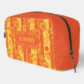 Trousse De Toilette Florence Floral jaune et orange (Coin droit)