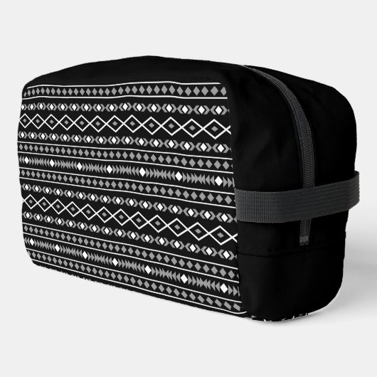Trousse De Toilette Formes Aztec Motif gris noir (Coin gauche)