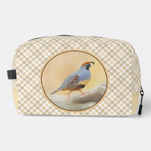 Trousse De Toilette Gambrel's Quail Painting Original Wild Bird Art