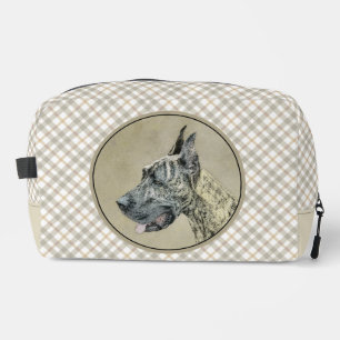 Trousse De Toilette Grande Dane Peinture Brindle Original Pet Dog Art