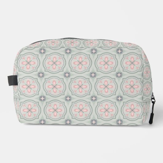 Trousse De Toilette Green Pastel Floral Tiles (Recto)