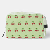 Trousse De Toilette Green & Red Cherry Gingham Pattern Simple Fruit (Verso)
