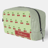 Trousse De Toilette Green & Red Cherry Gingham Pattern Simple Fruit (Coin droit)