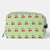 Trousse De Toilette Green & Red Cherry Gingham Pattern Simple Fruit (Verso)