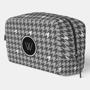 Trousse De Toilette Gris à accent argenté en pied de poule