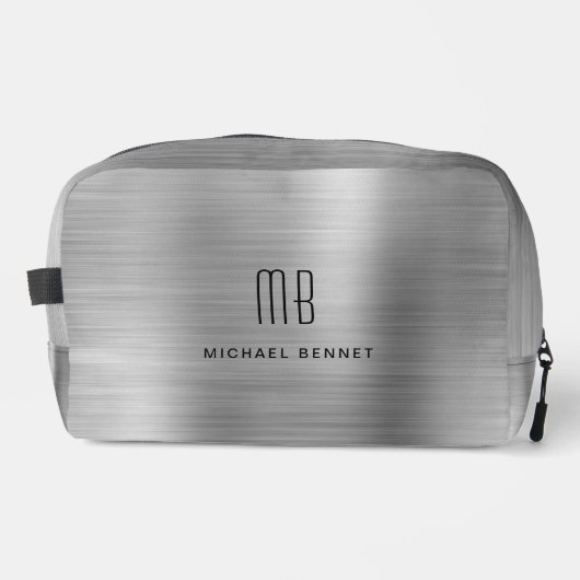 Trousse De Toilette Gris Monogramme Moderne (Recto)