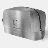 Trousse De Toilette Gris Monogramme Moderne (Coin droit)
