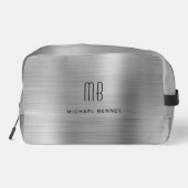 Trousse De Toilette Gris Monogramme Moderne (Verso)