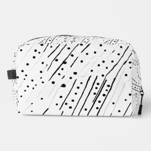 Trousse De Toilette Gris ou pois noir, blanc, gris motif