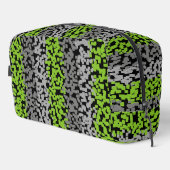 Trousse De Toilette Gris vert et noir numérique pixellisé bandes (Coin droit)