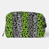Trousse De Toilette Gris vert et noir numérique pixellisé bandes (Verso)