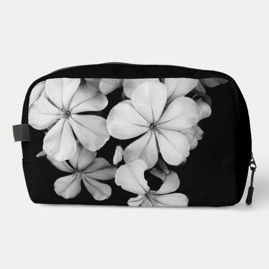 Trousse De Toilette Gros plan sur les fleurs noires et blanches (Recto)