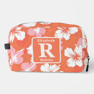 Trousse De Toilette Hibiscus de pêche tropicale personnalisé Monogramm