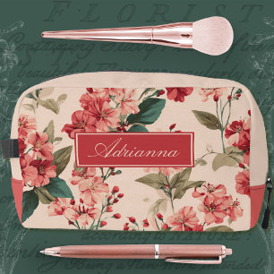 Trousse De Toilette Hibiscus Floral Rose Rouge