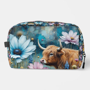 Trousse De Toilette Highland Cow Floral Coloré Cosmos Tapestry