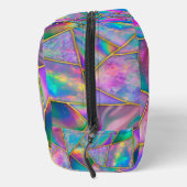 Trousse De Toilette Holographique élégant chic faux or géométrique (Droite)