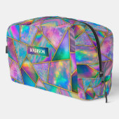 Trousse De Toilette Holographique élégant chic faux or géométrique (Coin droit)