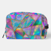 Trousse De Toilette Holographique élégant chic faux or géométrique (Verso)