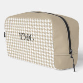 Trousse De Toilette Houndstooth Beige White INITIALS Preppy Chic (Coin droit)