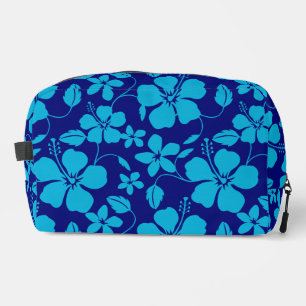 TROUSSE DE TOILETTE HULA HAWAIEN (HIBISCUS) BLEU FONCÉ/CLAIR