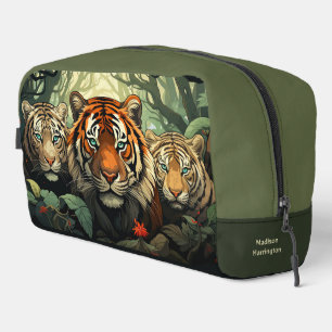 Trousse De Toilette Illustration des tigres de nom personnalisé