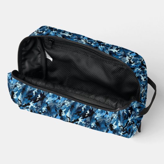 Trousse De Toilette Impression Camo Bleu (Ouvrir)
