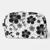 Trousse De Toilette Impression florale noir et blanc (Recto)