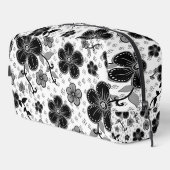 Trousse De Toilette Impression florale noir et blanc (Coin droit)