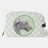 Trousse De Toilette Irish Wolfhound Painting Grey Original Chien Art (Verso)