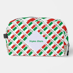 Trousse De Toilette Italie Drapeau Italien Carreaux Vert Personnalisé