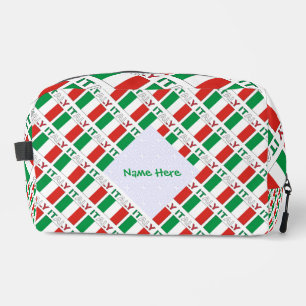 Trousse De Toilette Italie et drapeau italien personnalisé vert mosaïq