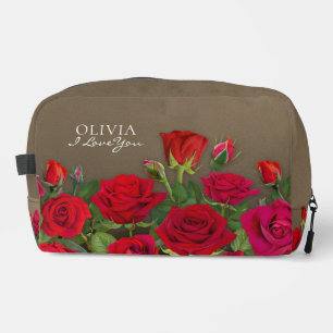 Trousse De Toilette Jardin de roses rouges modernes minimaliste Je t'a