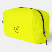Trousse De Toilette Jaune couleur unie néon monogramme moderne tendanc (Coin droit)