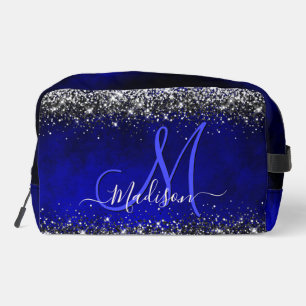Trousse De Toilette Joli bleu royal argent faux parties scintillant ac
