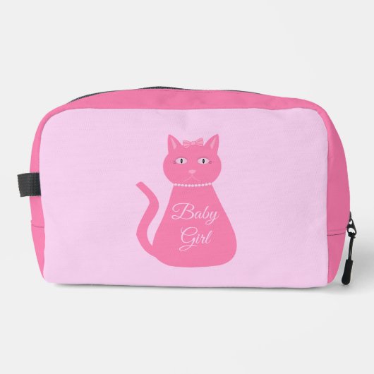 Trousse De Toilette Joli chat fille rose sur mesure (Recto)