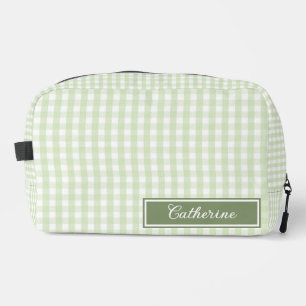Trousse De Toilette Joli Cosmétique à Carreaux Gingham Vert