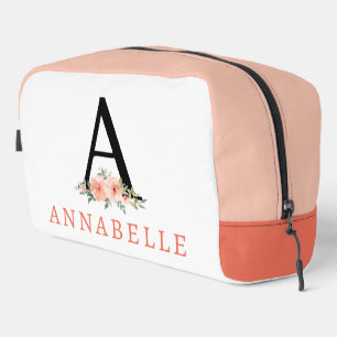 Trousse De Toilette Joli Monogramme Floral Peach
