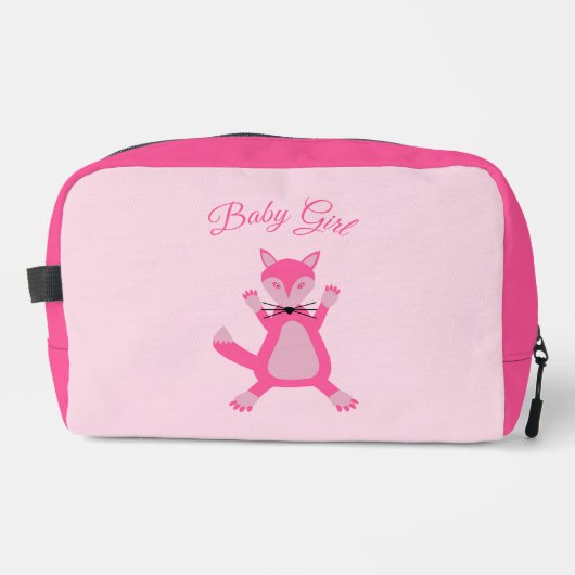 Trousse De Toilette Joli rose bébé fille Fox personnalisé (Recto)