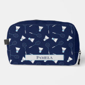 Trousse De Toilette Joueur de badminton Motif sportif monogramme (Recto)
