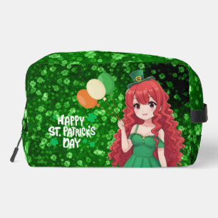 Trousse De Toilette Jour de la Saint-Patrick mignon, anime Irlandaise