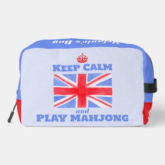 Trousse De Toilette Keep Calm Play Mahjong Union Jack Brit Flag Tile (Verso)